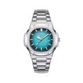 Teal Green Square Dial Men's Wristwatch